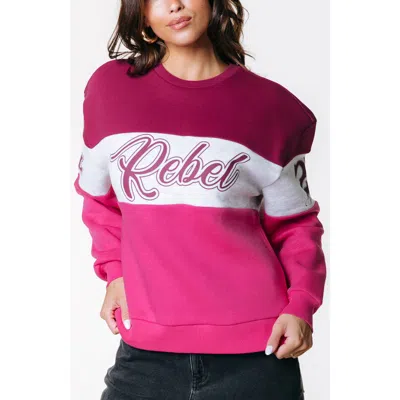 Colourful Rebel Logo Colourblock Boxy Sweat In Multi