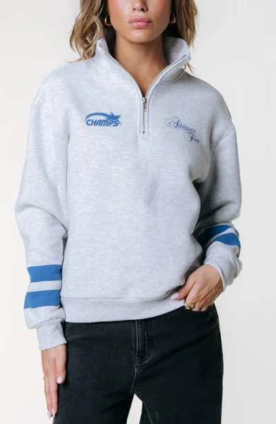 Colourful Rebel Logo Stripes Zip Sweat In Blue