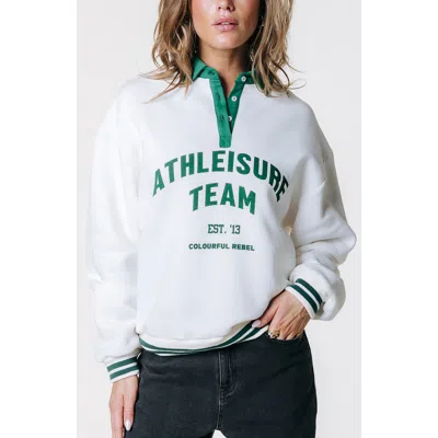 Colourful Rebel Polo Athl. Team Dropped Shoulder Sweat In White