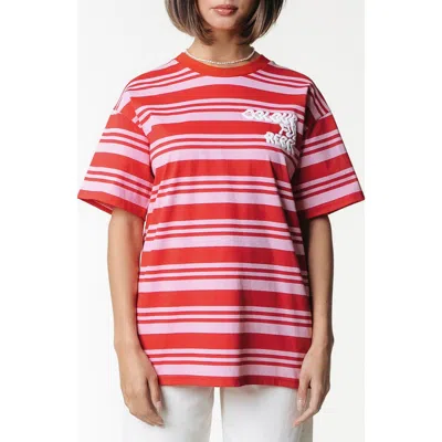 Colourful Rebel Puff Logo Stripe Loosefit Tee