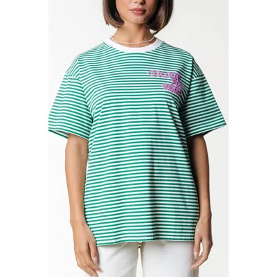 Colourful Rebel Puff Logo Stripe Loosefit Tee