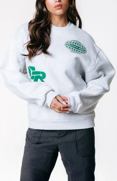 Colourful Rebel Racer Logo Dropped Shoulder Sweat In White