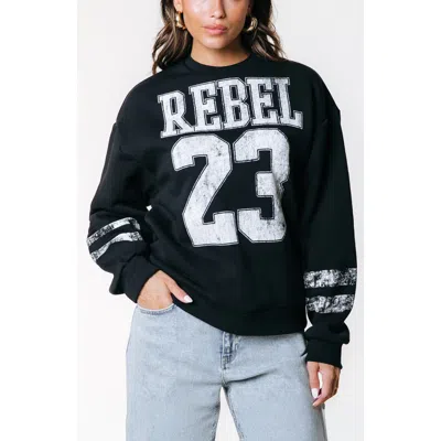 Colourful Rebel Rebel 23 Dropped Shoulder Sweat In Black