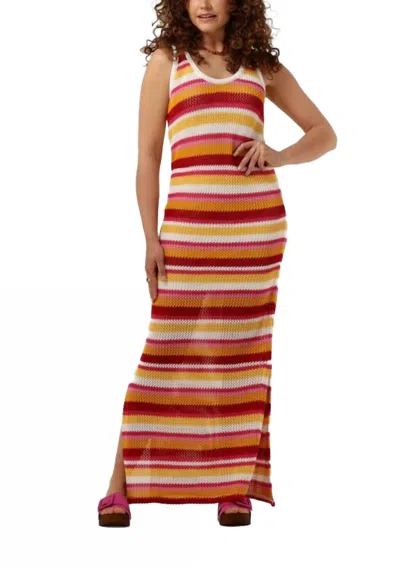 Colourful Rebel Summer Sunset Crochet Knit Tank Dress In Multicolor