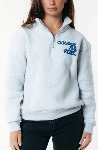 Colourful Rebel Uni Bold Logo Relaxed Zip Sweat In Green