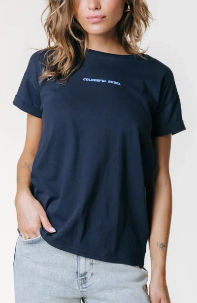 Colourful Rebel Uni Logo Boxy Tee In Blue