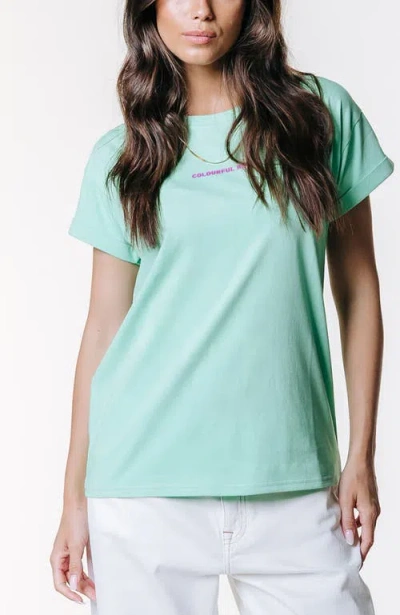Colourful Rebel Uni Logo Boxy Tee In Green