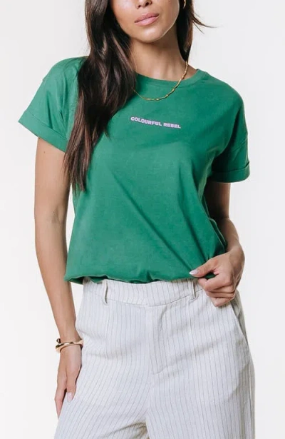 Colourful Rebel Uni Logo Boxy Tee In Green
