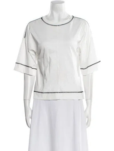 Pre-owned Colovos Crew Neck Short Sleeve Top In White