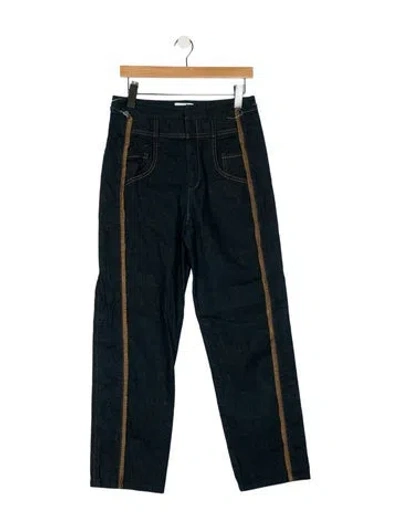 Pre-owned Colovos High-rise Straight Leg Jeans In Blue
