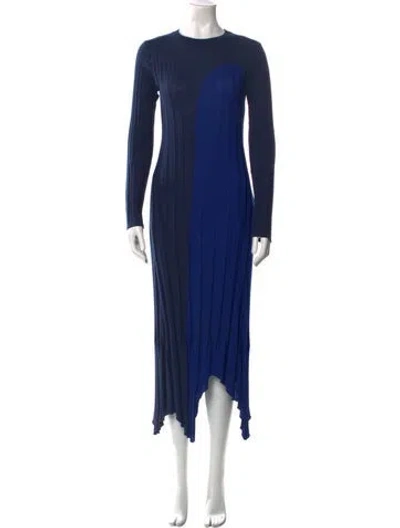 Pre-owned Colovos Merino Wool Long Dress In Blue