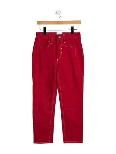 Pre-owned Colovos Mid-rise Straight Leg Jeans In Red