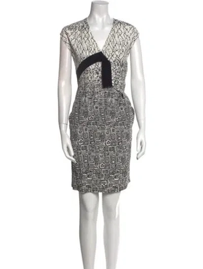 Pre-owned Colovos Printed Mini Dress In Black