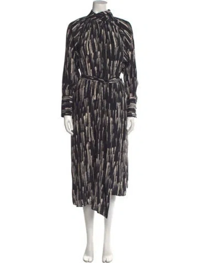 Pre-owned Colovos Silk Long Dress In Black
