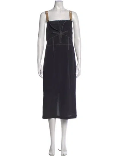 Pre-owned Colovos Silk Midi Length Dress