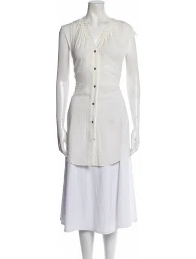Pre-owned Colovos Sleeveless Tunic In White