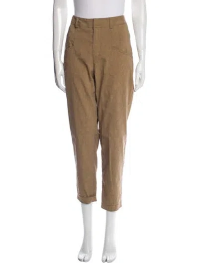 Pre-owned Colovos Straight Leg Pants In Brown
