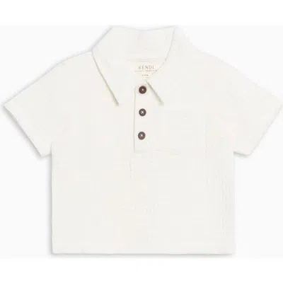 Colroed Organics Babies'  Organic Ezra Muslin Henley In White