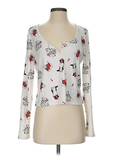 Pre-owned Colsie Long Sleeve Blouse In Silver