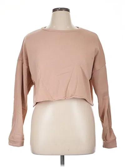 Pre-owned Colsie Long Sleeve Top Tan Boatneck Tops In Brown