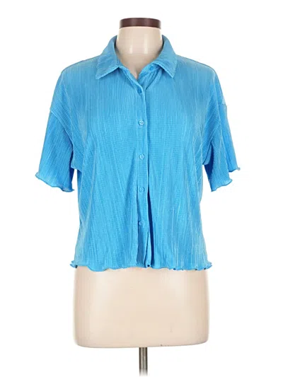 Pre-owned Colsie Short Sleeve Blouse In Blue