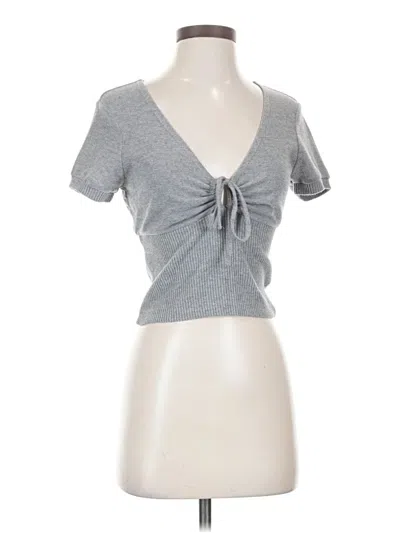 Pre-owned Colsie Short Sleeve Top Gray Sweetheart Neckline Tops