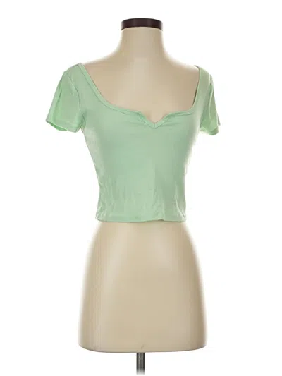 Pre-owned Colsie Short Sleeve Top Green Sweetheart Neckline Tops