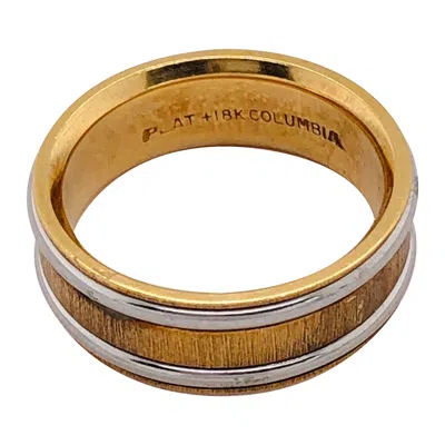 Pre-owned Columbia 18 Karat Yellow Gold Platinum Ring Bridal Or Wedding Band Ring