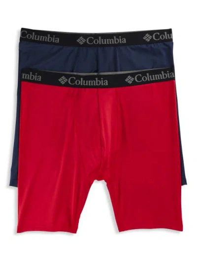 Columbia 2-pk Performance Boxer Briefs In Red Navy