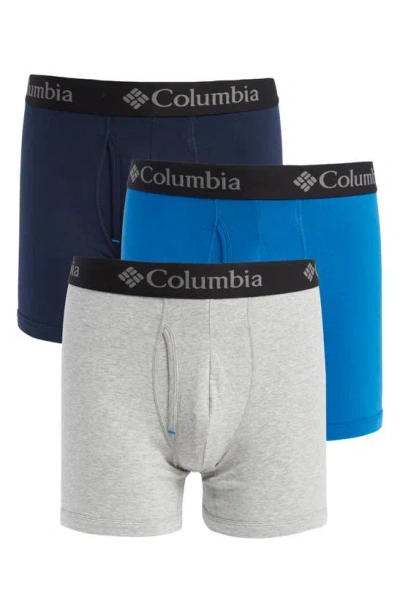 Columbia 3-pack Cotton Boxer Briefs In Light Grey Heather/drs/c Blue