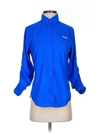 Pre-owned Columbia 3/4 Sleeve Blouse In Blue