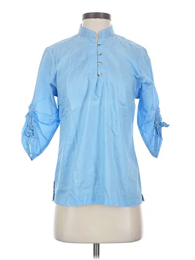 Pre-owned Columbia 3/4 Sleeve Blouse In Blue