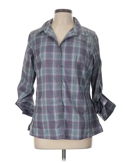 Pre-owned Columbia 3/4 Sleeve Blouse In Gray