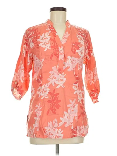 Pre-owned Columbia 3/4 Sleeve Blouse In Orange