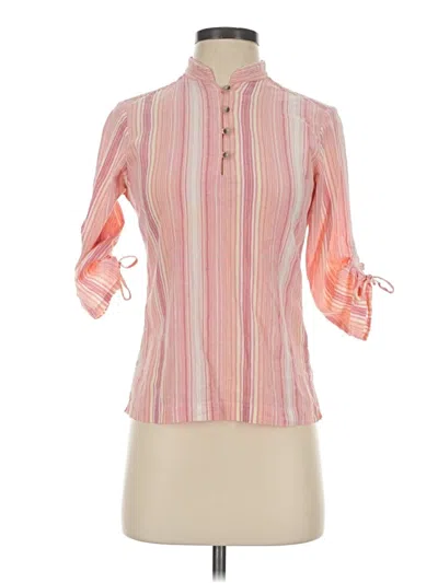 Pre-owned Columbia 3/4 Sleeve Blouse In Pink