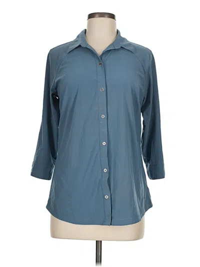 Pre-owned Columbia 3/4 Sleeve Blouse In Teal