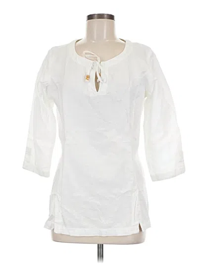 Pre-owned Columbia 3/4 Sleeve Blouse In White