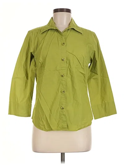 Pre-owned Columbia 3/4 Sleeve Button Down Shirt In Green