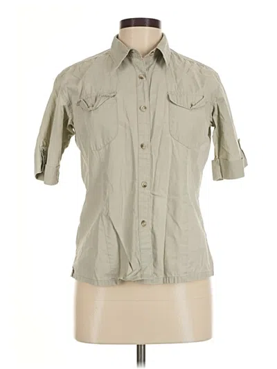 Pre-owned Columbia 3/4 Sleeve Button Down Shirt In Tan
