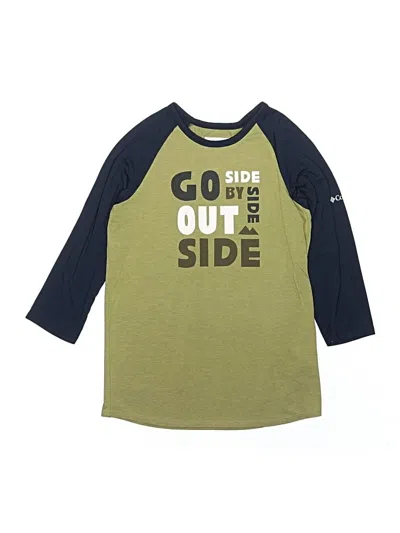 Pre-owned Columbia Kids' 3/4 Sleeve T-shirt In Green