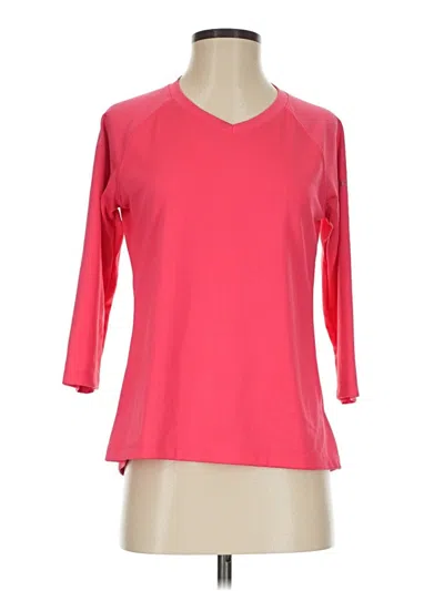 Pre-owned Columbia 3/4 Sleeve T-shirt In Pink