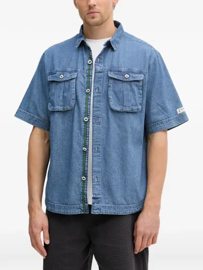 Columbia Acker Rock Short-sleeved Denim Shirt Jacket In Blue