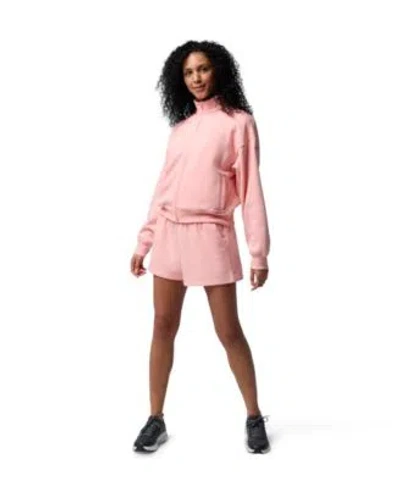 Columbia Aldermore Full Zip Short Rolling Bend Graphic Tee In Pink