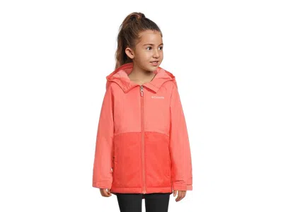 Columbia Alpine Action Iii Jacket (little Kids/big Kids) Girl's Coat Zing Melange/hot Coral : Lg (14-16 Big K In Pink