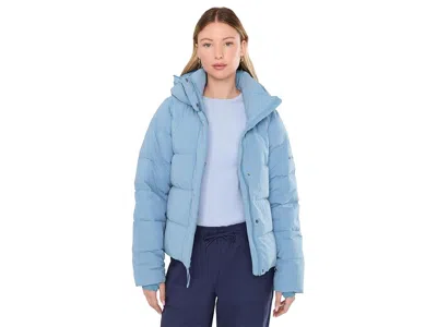 Columbia Amaze Puff Hooded Jacket Women's Coat Rainy Day: Sm, Down/elastane/nylon In Blue