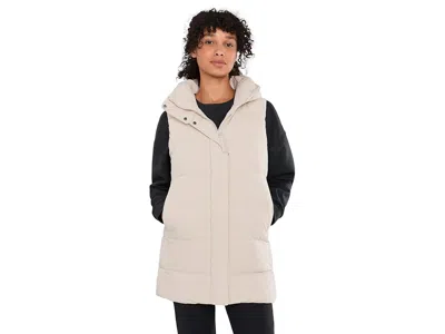 Columbia Amaze Puff Mid Hooded Vest Women's Coat Dark Stone: 2xl, Elastane/nylon In Neutral