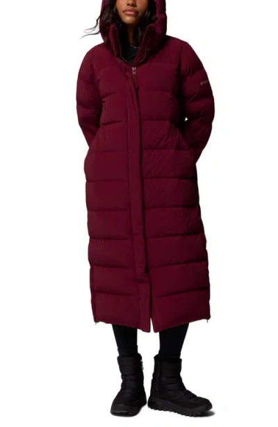 Columbia Amaze Water Repellent 650 Fill Power Down Puffer Coat In Burgundy