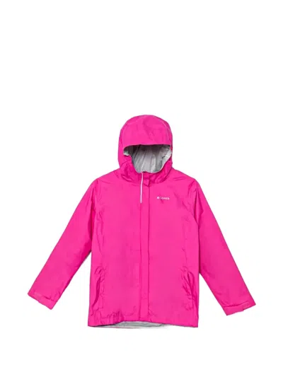 Columbia Kids' Arcadia Hooded Rain Jacket In Pink