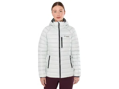 Columbia Arctic Crest Down Hooded Jacket Women's Coat Tea Light: Md, Nylon In White