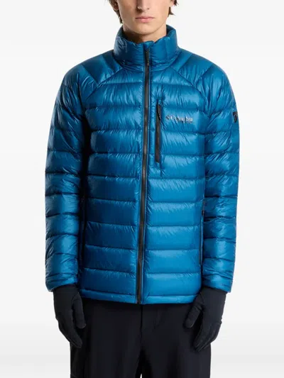 Columbia Arctic Crest Quilted Down Jacket In Blue